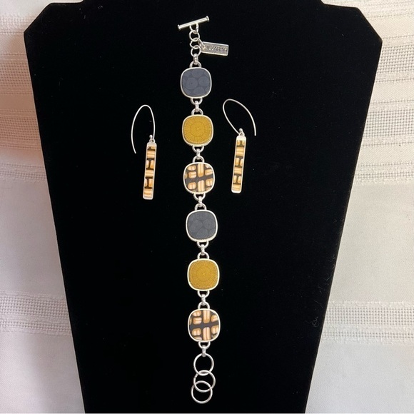 💥SALE Handmade Bracelet & Post Earrings JILZARAH French Quarter Reversible EUC - Picture 4 of 10